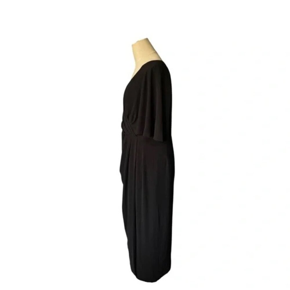 GIGI BLACK WRAP DRESS BY MAGGY LONDON - Picture 2 of 7